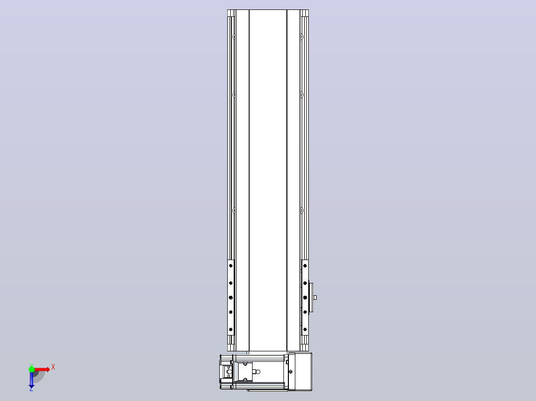 皮带直线轴半封闭可选导轨TPA-HNB-140D-120-L350-RU-C-P40-N3俯视图