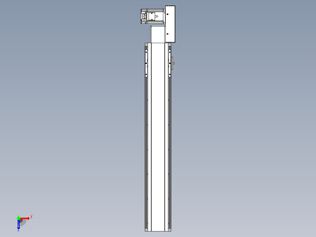 皮带直线轴半封闭可选导轨TPA-HNB-105D-90-L550-ML-Y-P20-N3俯视图