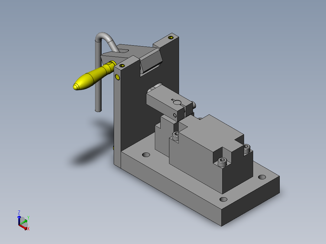 带锁开关杆正等轴测图