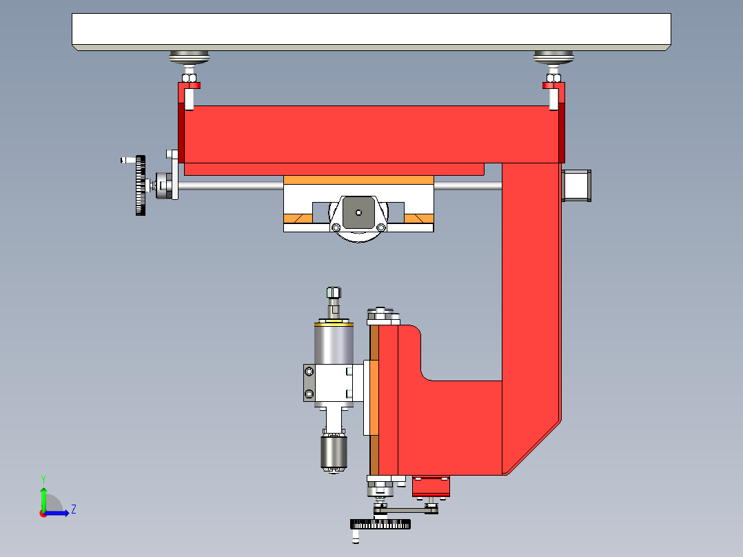 桌面数控铣床左视图