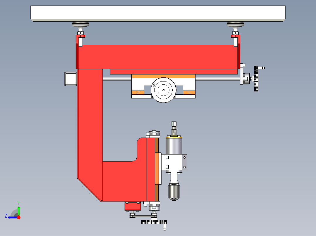 桌面数控铣床右视图