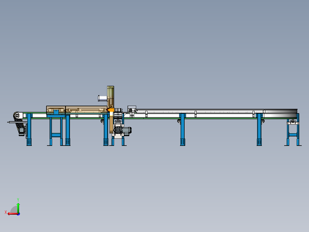抛丸上料输送线后视图