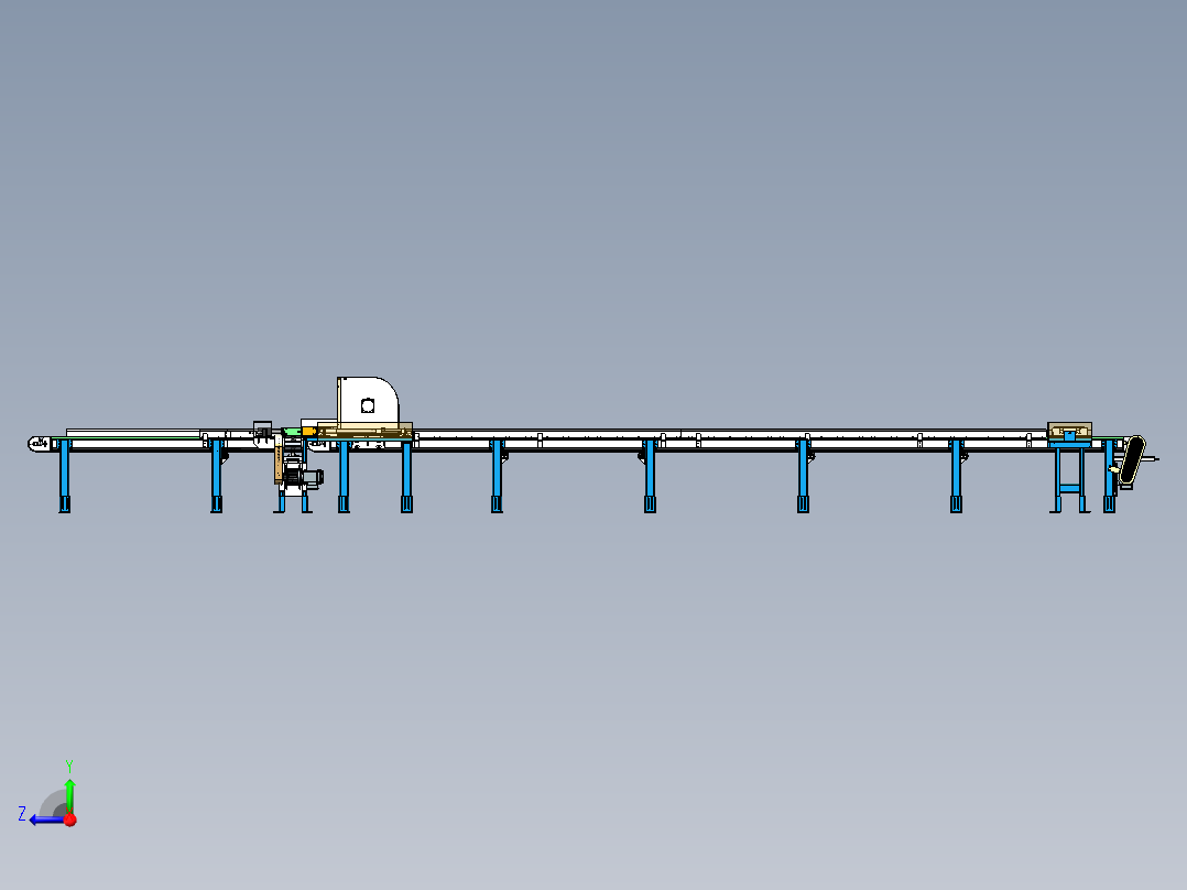 抛丸上料输送线右视图