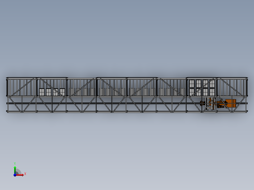E146 立体仓库及堆垛机前视图