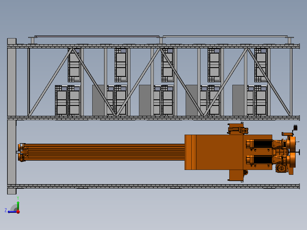 E146 立体仓库及堆垛机右视图