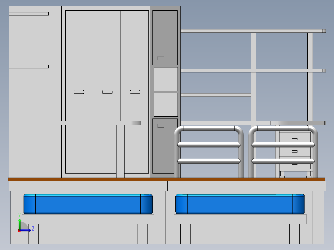 一款上下床左视图