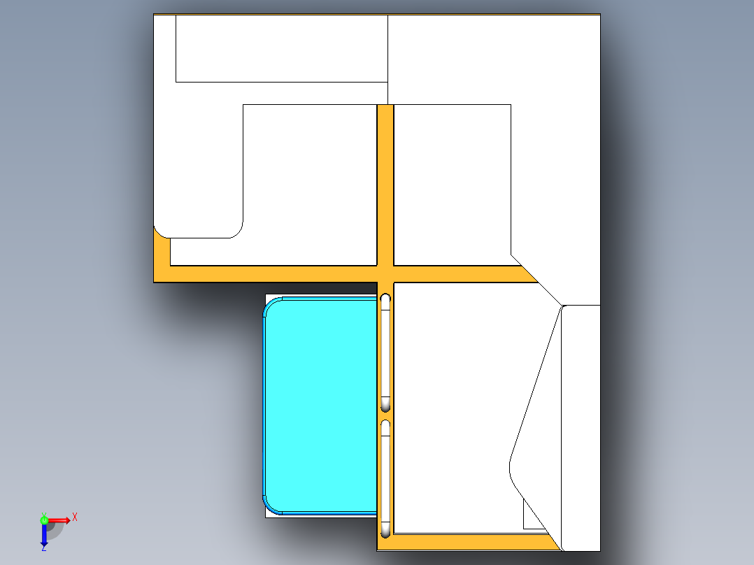 一款上下床俯视图