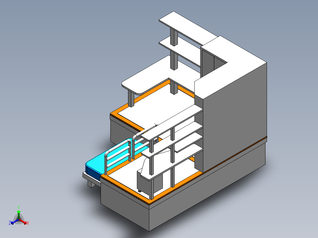 一款上下床正等轴测图