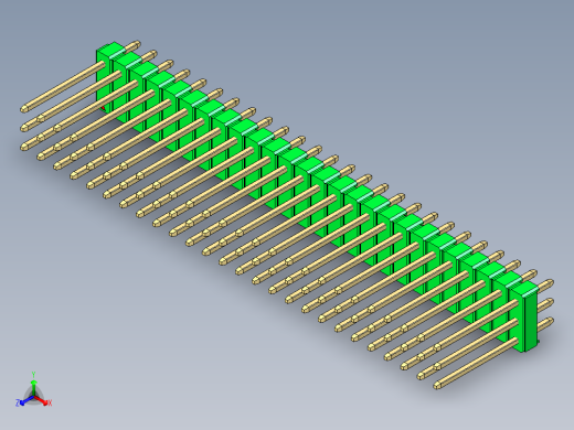 彩色公头100mil（2.54mm）系列-DS1021_green_3x26p_100mil_Type5_rev1.0