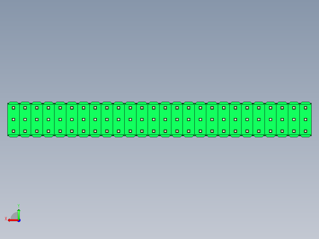 彩色公头100mil（2.54mm）系列-DS1021_green_3x26p_100mil_Type5_rev1.0后视图