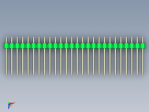 彩色公头100mil（2.54mm）系列-DS1021_green_3x26p_100mil_Type5_rev1.0俯视缩略图