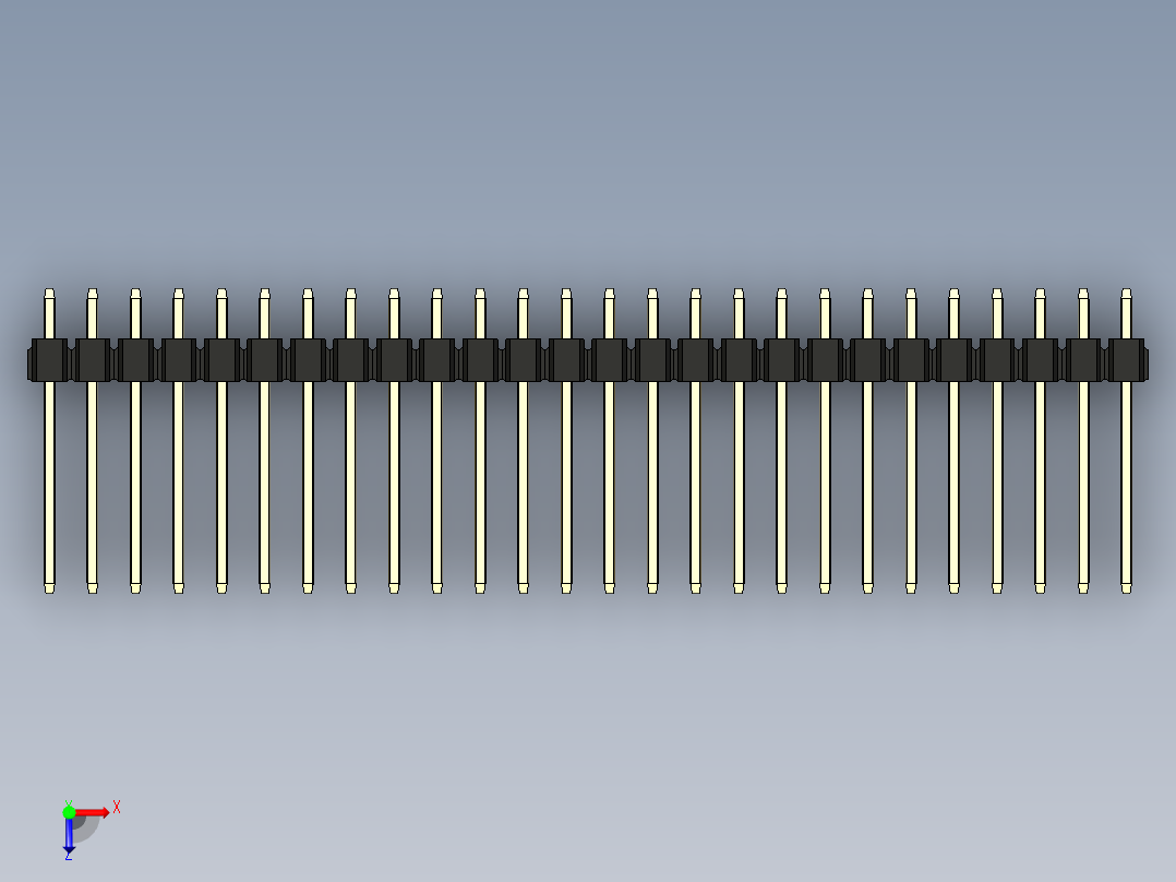 彩色公头100mil（2.54mm）系列-DS1021_black_2x26p_100mil_Type5_rev1.0俯视图