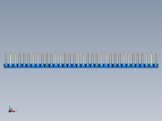 彩色公排针 100mil 2.54mm 系列-DS1022_blue_34p_100mil_TypeU_rev1.0前视缩略图