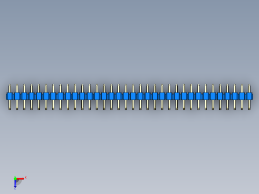 彩色公排针 100mil 2.54mm 系列-DS1022_blue_34p_100mil_TypeU_rev1.0俯视缩略图
