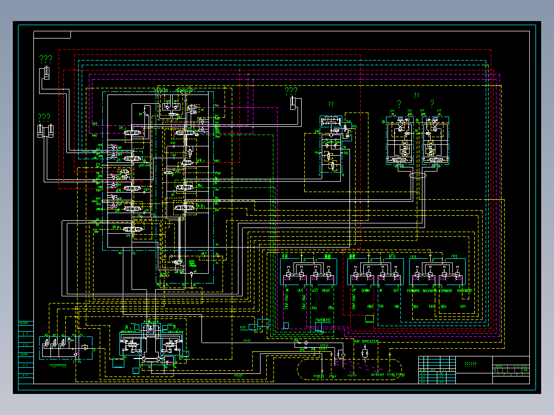 中外挖掘机液压系统图纸