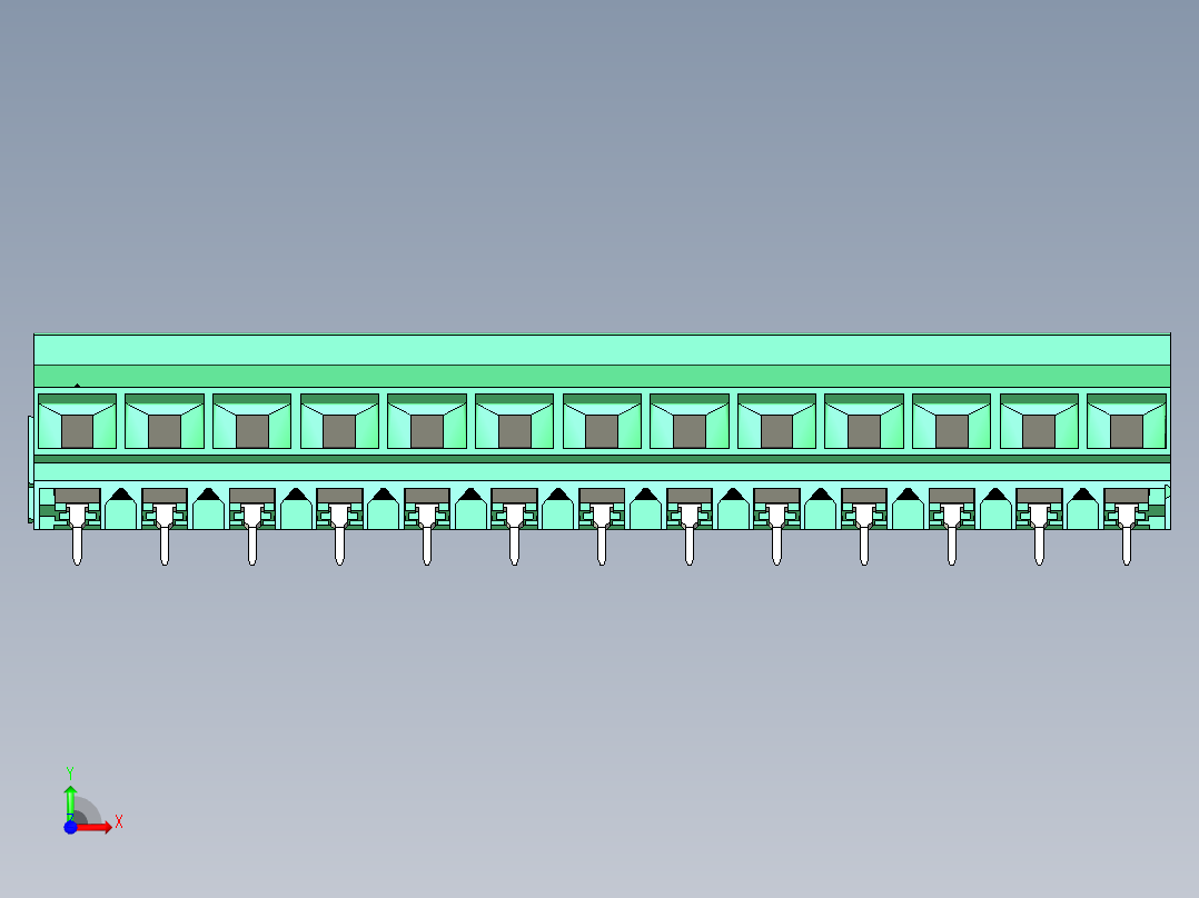 DEGSON DG636 系列 6.357.629.52mm 接线端子-DG636S-9.52-13P-14-00AH前视图