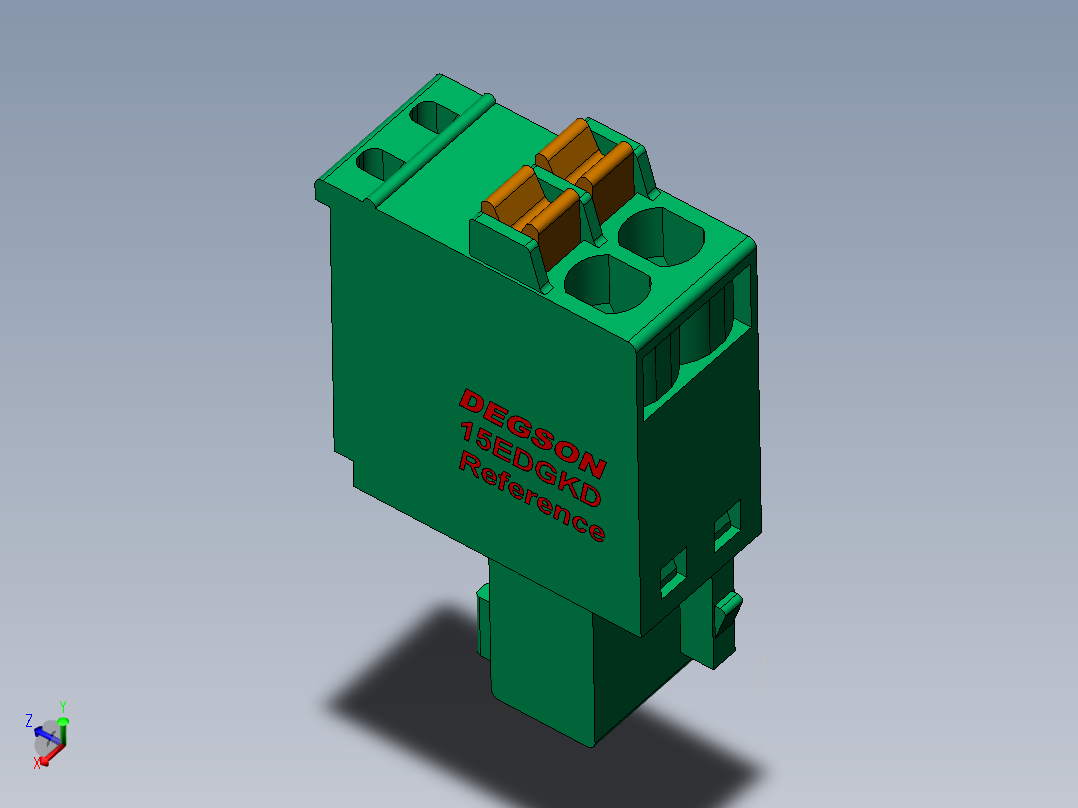 DEGSON 15EDG 系列 2.5mm 接线端子包-15EDGKD-2.5-xxP-14-00AH主视图