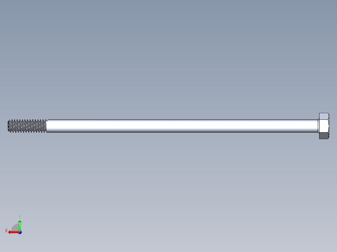 UNC 六角螺栓-Hex Bolt 0.250-20 x 6后视图