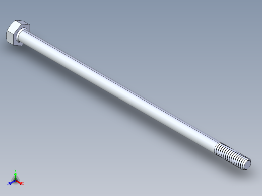 UNC 六角螺栓-Hex Bolt 0.250-20 x 6正等轴测缩略图
