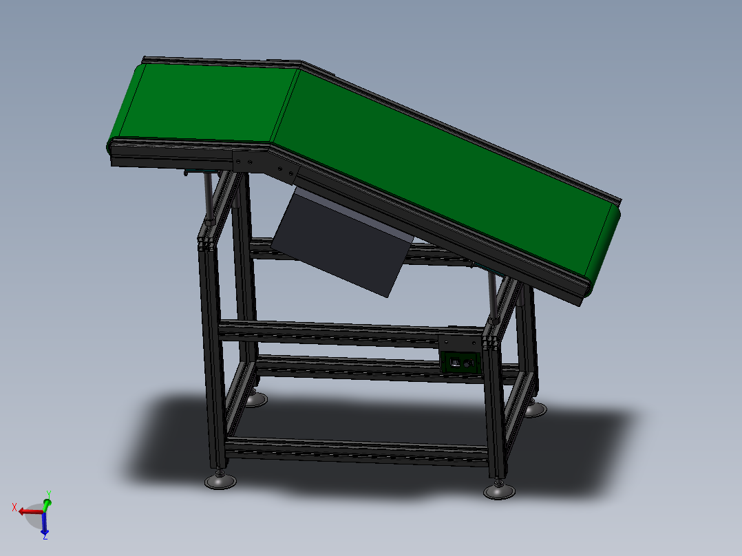 SMT后端高度可调节斜坡皮带线3D图纸 (1)