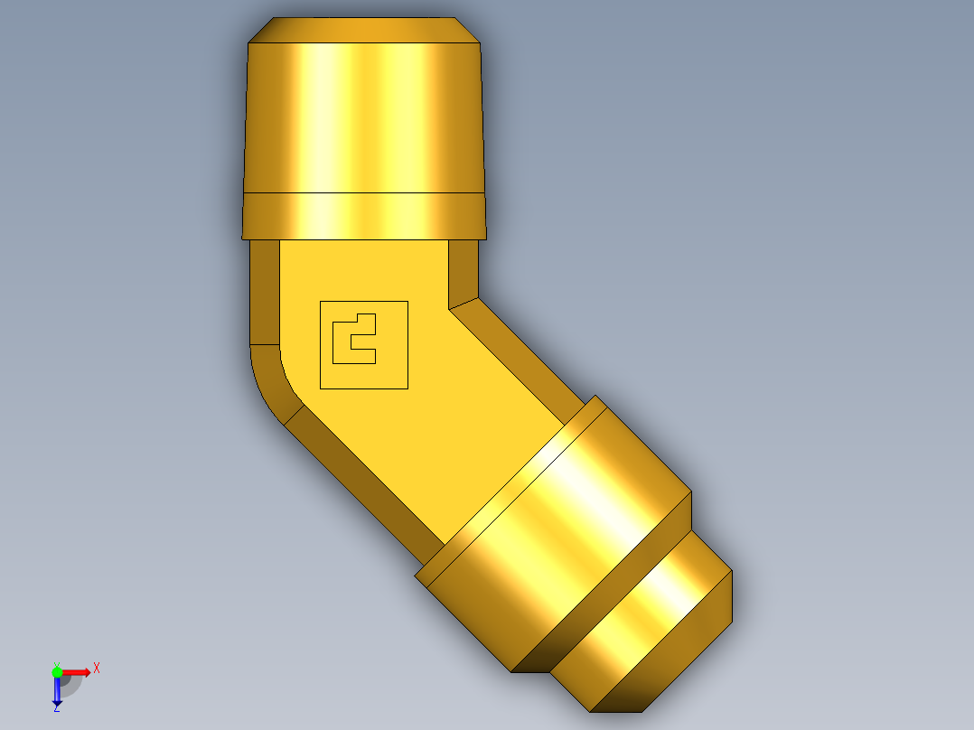扩口式工业通用硬管接头45Deg Elbow 159F-4-2俯视图