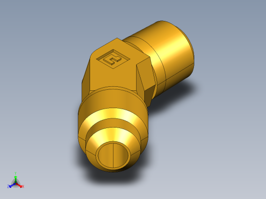 扩口式工业通用硬管接头45Deg Elbow 159F-4-2正等轴测缩略图