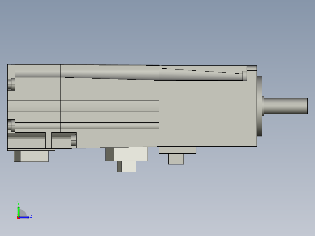 100W带刹车-hg-kr13b_a_stp三菱电机左视图