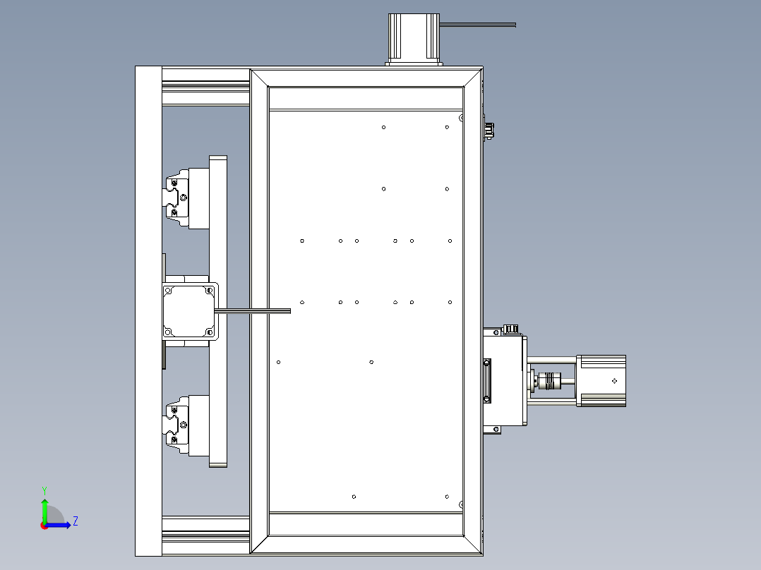 cnc-marking数控打标机3D图纸 STEP格式左视图