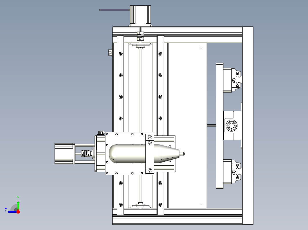 cnc-marking数控打标机3D图纸 STEP格式右视图