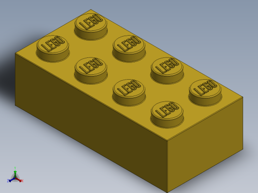 乐高套装 4421基本积木-300124 Bright Yellow Brick 2 x 4.SLDPRT