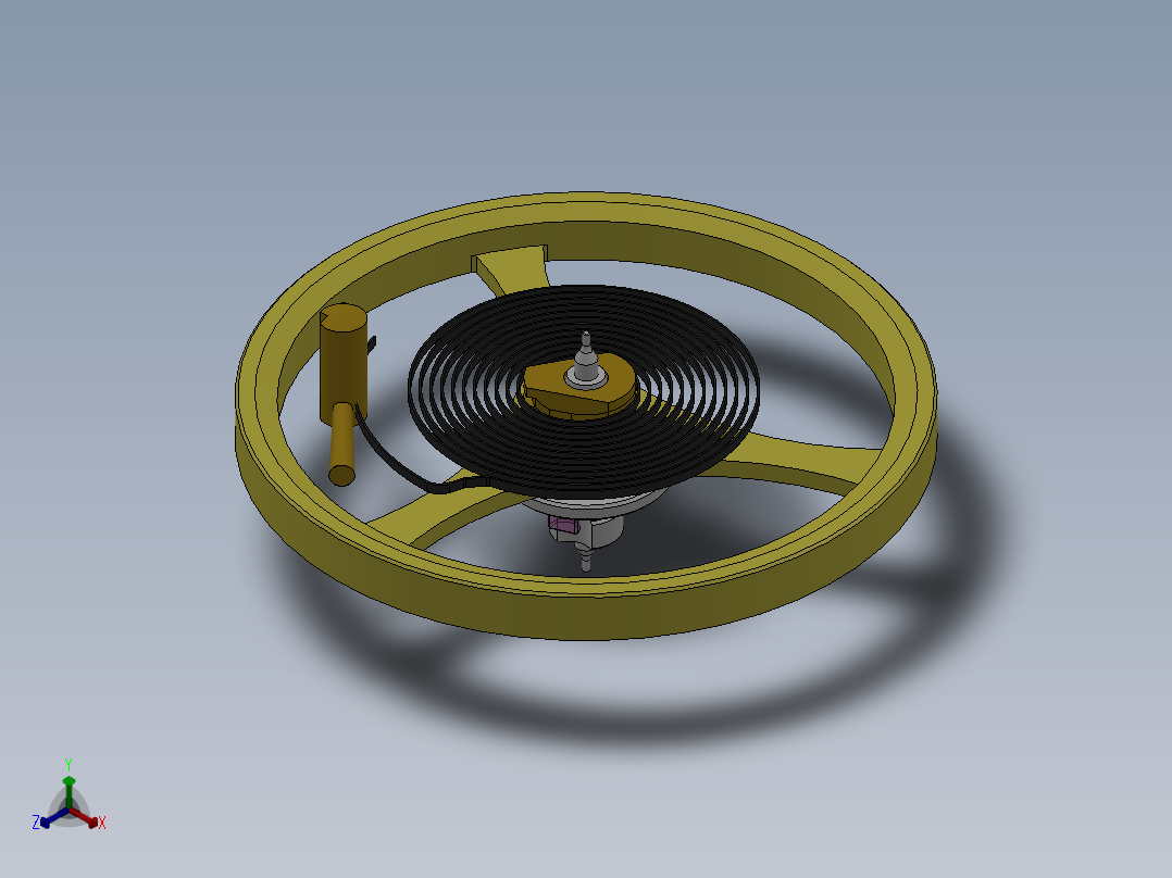 手表摆轮零件正等轴测图