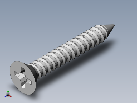 m3-13-to-40-沉头自攻螺丝-Screw M3 x 20 for Wood.SLDPRT正等轴测缩略图