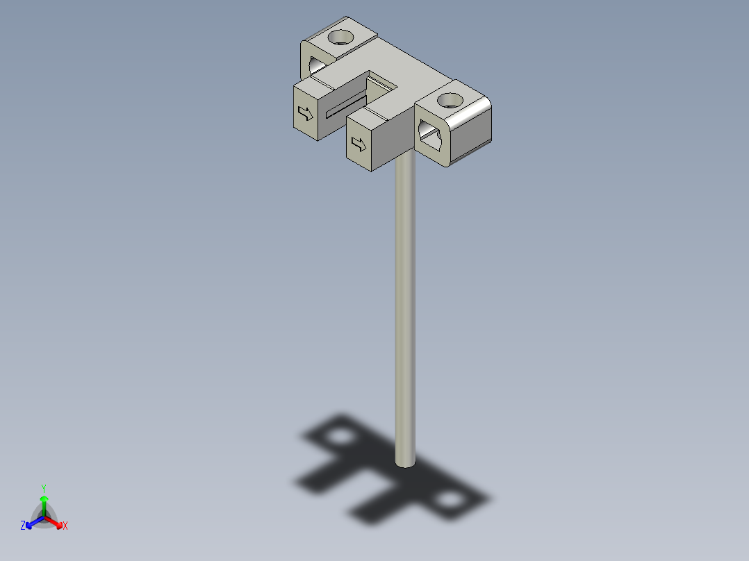 槽型光电传感器LU-L45_3D正等轴测图
