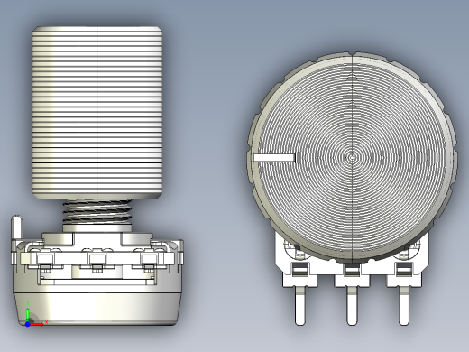 音量控制旋钮电位计前视缩略图