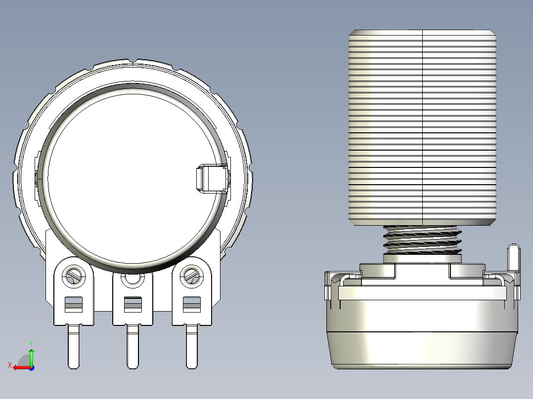 音量控制旋钮电位计后视图