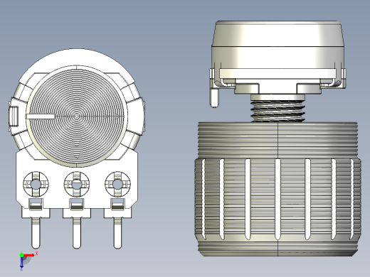 音量控制旋钮电位计俯视缩略图