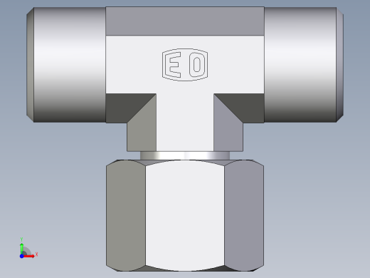 卡套式工业通用硬管接头EO_Swivel_nut_branch_tee_ET10LOMD71前视缩略图