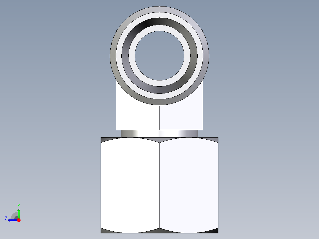 卡套式工业通用硬管接头EO_Swivel_nut_branch_tee_ET10LOMD71右视图
