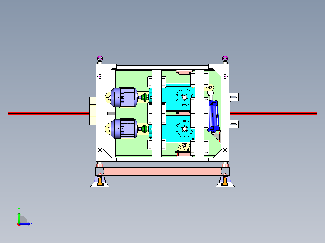 轧机机架step左视图
