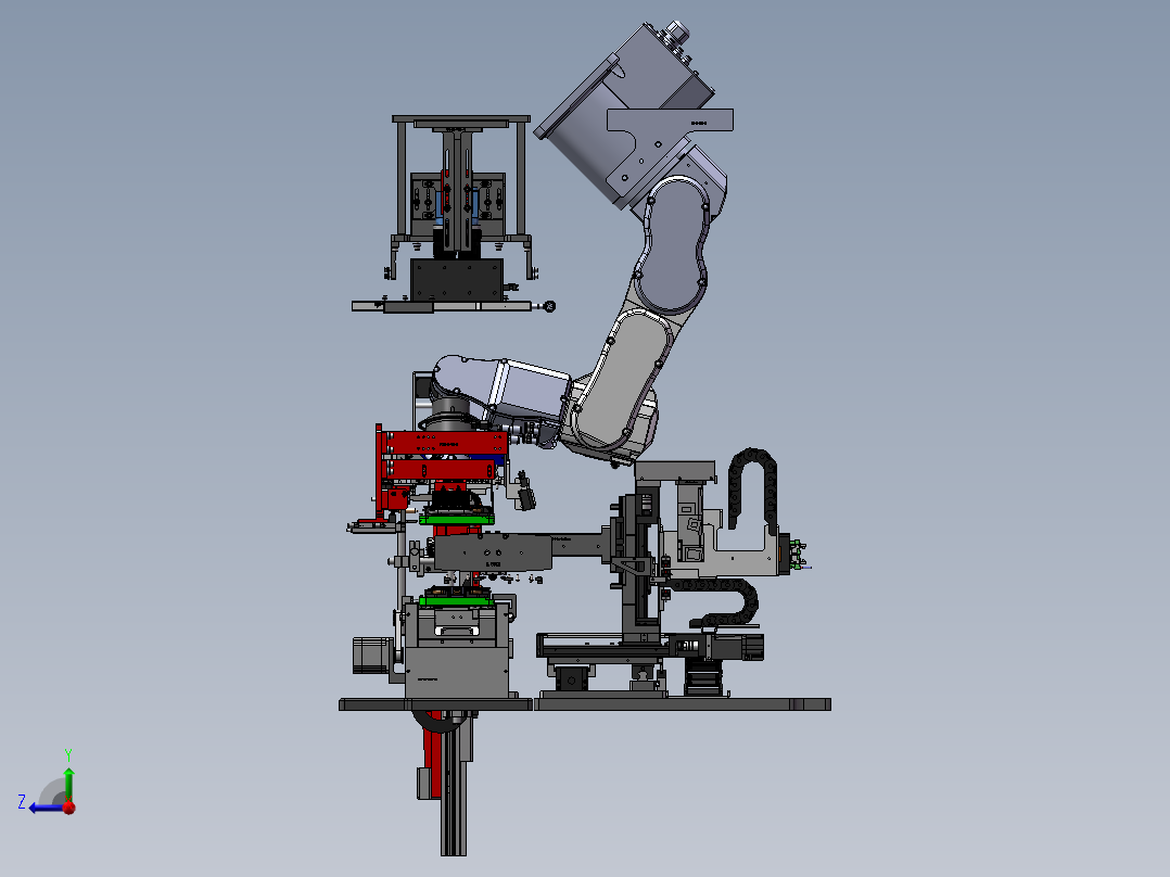 苹果手机屏幕与后盖集成自动组装设备（sw16可编辑+工程图+bom）左视图
