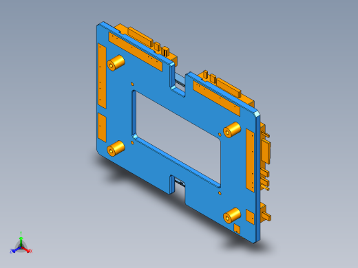 中框侧孔检测检具模型三维+CAD