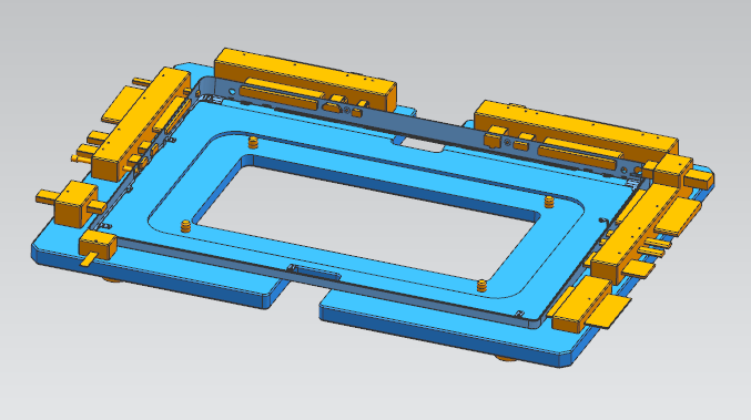 中框侧孔检测检具模型三维+CAD