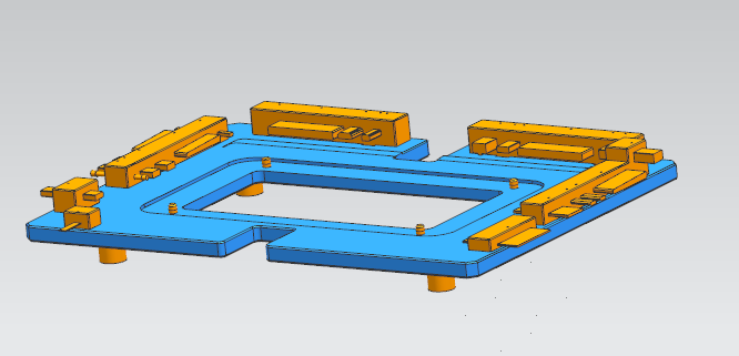 中框侧孔检测检具模型三维+CAD