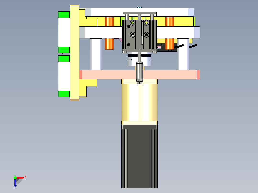 可调取放O圈机构俯视图