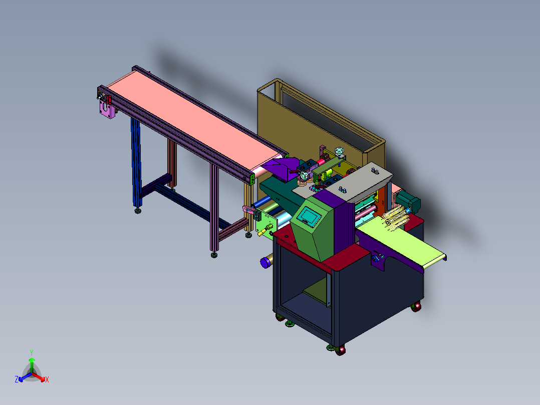 酸辣粉干挂面包装机械设备正等轴测图