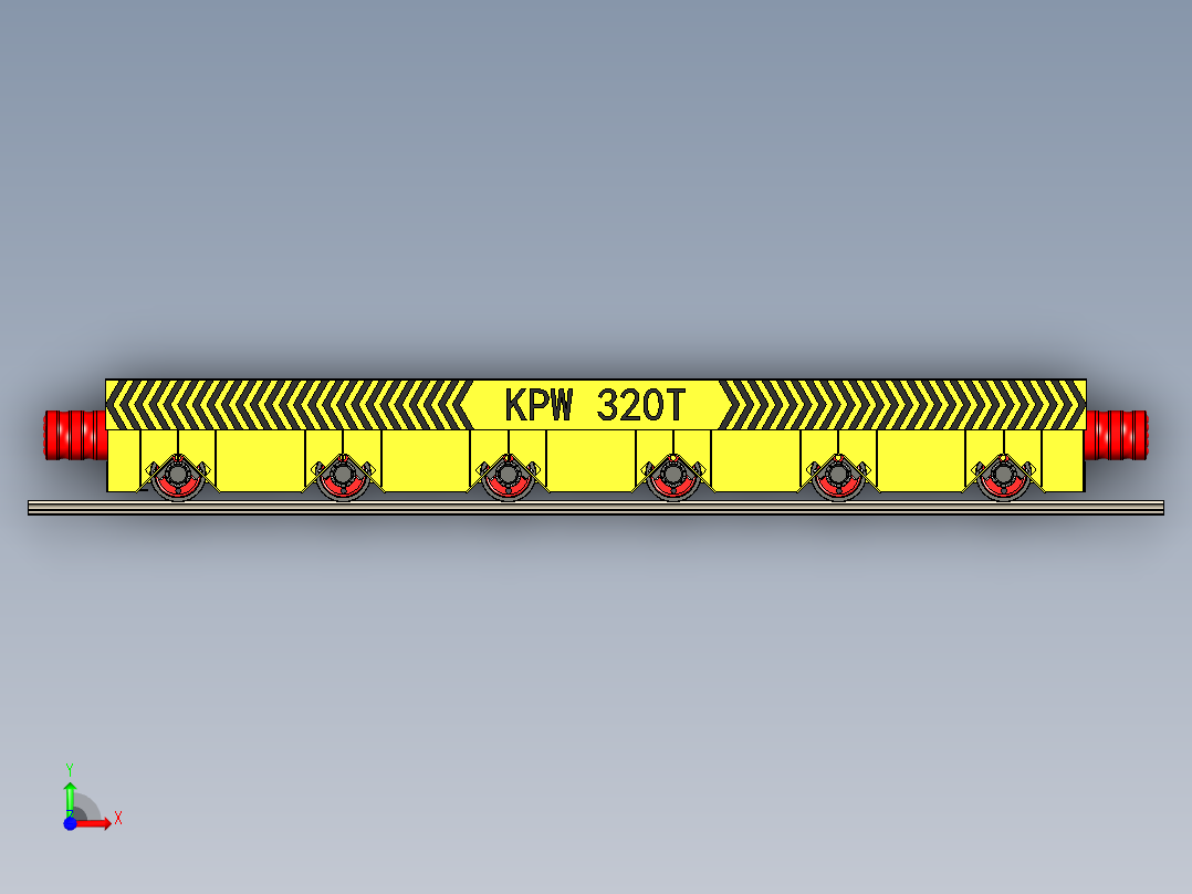 150t、300t无动力拖车及200t、320t、400t电动平车-KPD-KPW-300T(9.5×6×1.2m)无动力平车MF125前视图