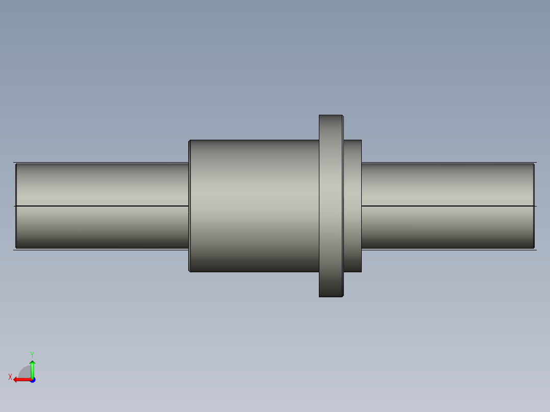 JF10025-5滚珠丝杆3D模型后视图