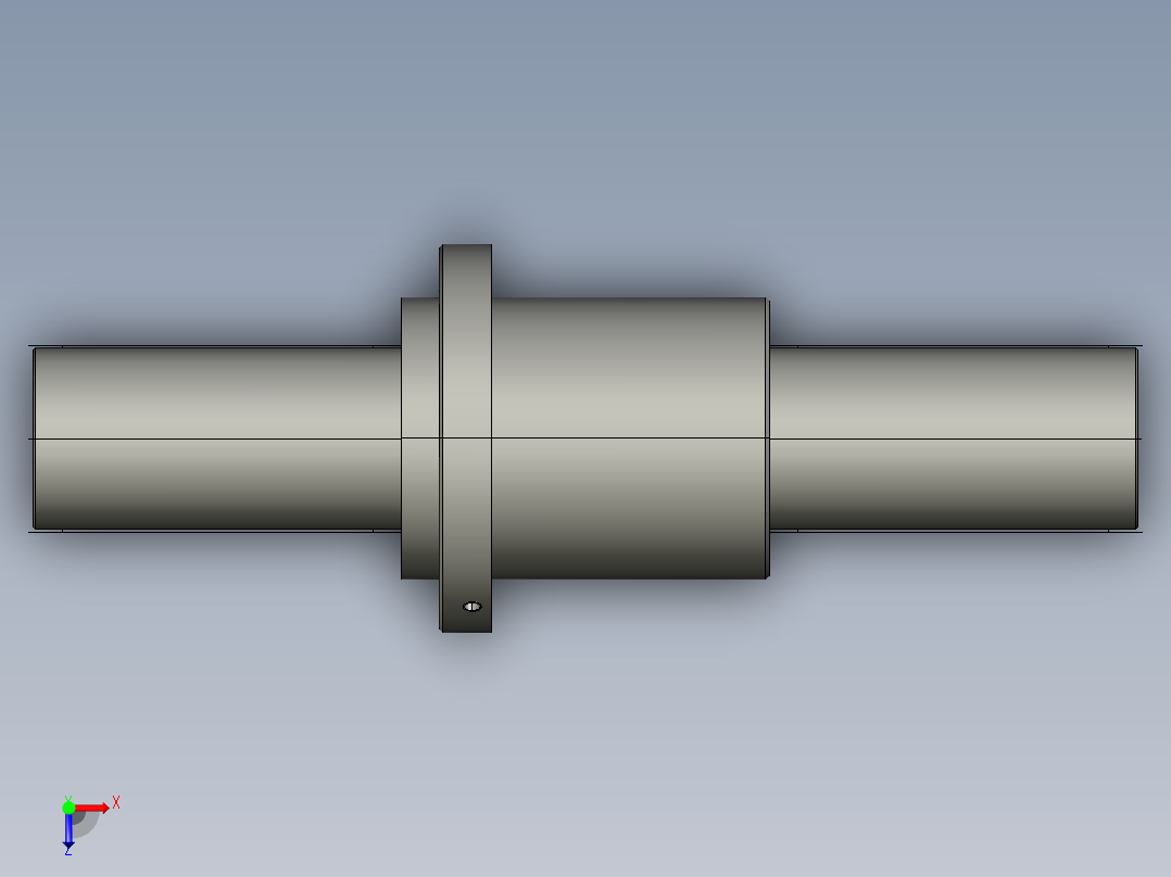 JF10025-5滚珠丝杆3D模型俯视图