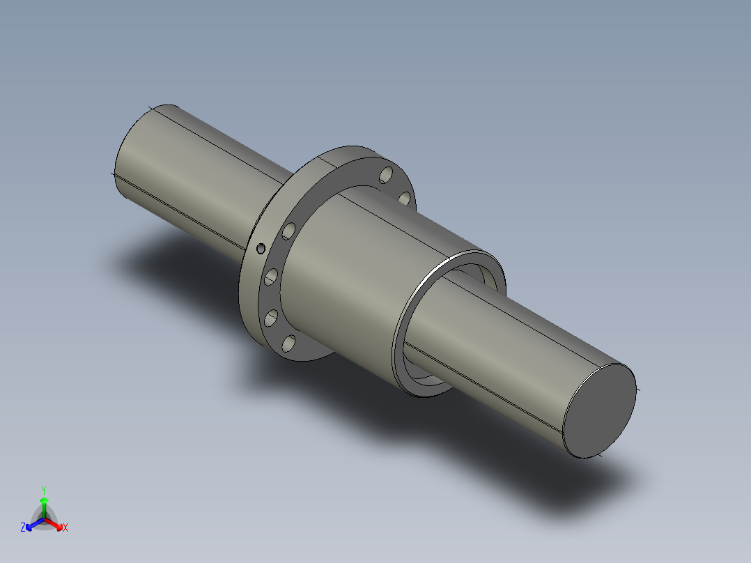 JF10025-5滚珠丝杆3D模型正等轴测图