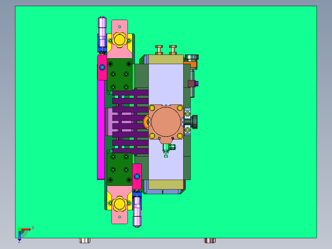 高效高精胶条分切装置俯视图